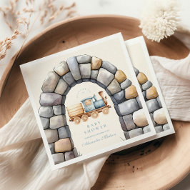 Serviette En Papier Baby shower du train Watercolor