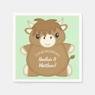 Serviette En Papier Baby shower écossais Highland Cow