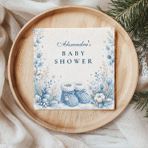 Baby Shower Élégant Bleu d'Hiver