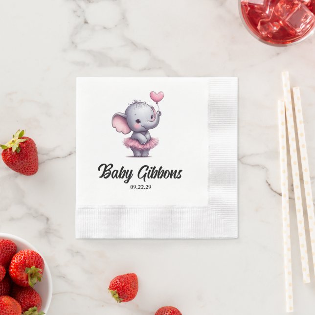 Serviette En Papier Baby shower éléphant (En situation)