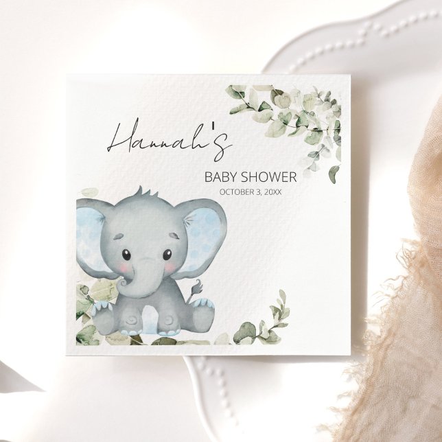 Serviette En Papier Baby shower Elephant Boy (Créateur téléchargé)