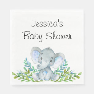 Serviette En Papier Baby shower éléphant, première fête d'annivers