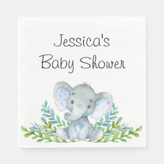 Serviette En Papier Baby shower éléphant, première fête d'anniversaire
