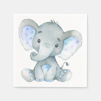 Serviette En Papier Baby shower éléphant, première fête d'anniversaire
