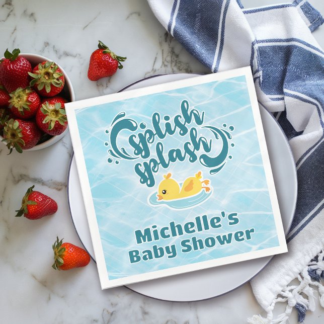 Serviette En Papier Baby shower en caoutchouc Ducky Splash (Créateur téléchargé)