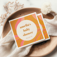 Baby shower en marbre rose jaune personnalisé