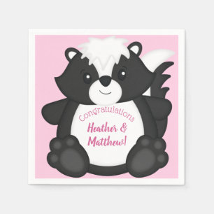 Serviette En Papier Baby shower en peau rose