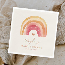 Serviette En Papier Baby shower en terre cuite Boho Rainbow