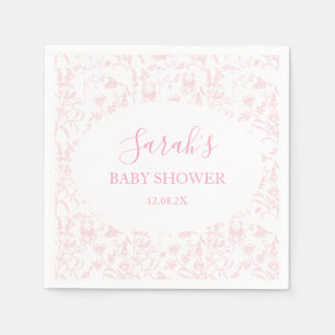 Serviette En Papier Baby shower en toile rose fille