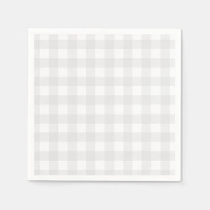Serviette En Papier Baby shower En vichy gris