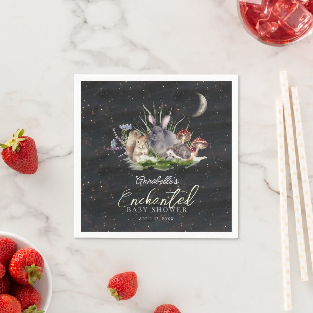 Serviette En Papier Baby shower Enchanted Forest Woodland Animaux (En situation)
