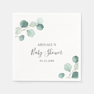 Serviette En Papier Baby shower Eucalyptus Neutre Genre