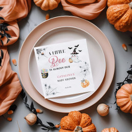 Serviette En Papier Baby shower fantôme d'Halloween rose