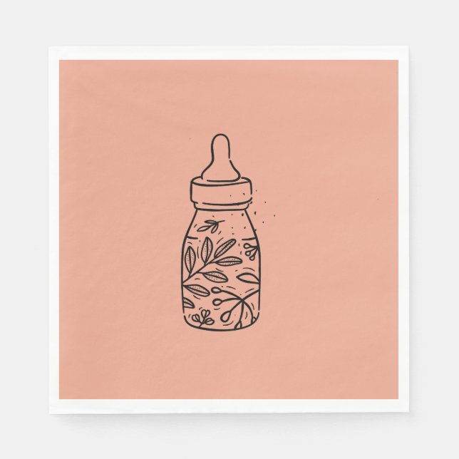 Serviette En Papier Baby shower Fête Bébé Bouteille Luncheon serviette (Devant)