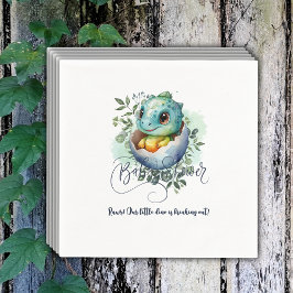 Serviette En Papier Baby shower Feuille Dinosaur Oeuf Cute Aquarelle