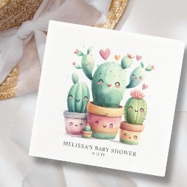 Serviette En Papier Baby shower Fiesta de Cute Cactus