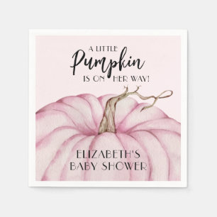 Serviette En Papier Baby shower fille Citrouille rose