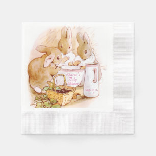 Serviette En Papier Baby Shower Fille Classique Peter Rabbit