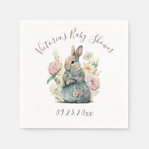 Serviette En Papier Baby shower fille lapin lapin