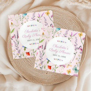 Serviette En Papier Baby shower fille rose fleur sauvage personnalisé