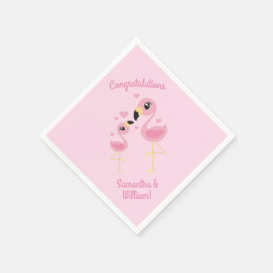 Serviette En Papier Baby shower Flamant rose rose