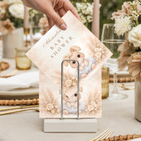 Baby-Shower Fleur avec Lapin Beige