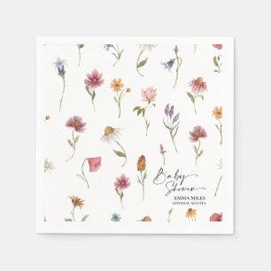 Serviette En Papier Baby shower fleur sauvage