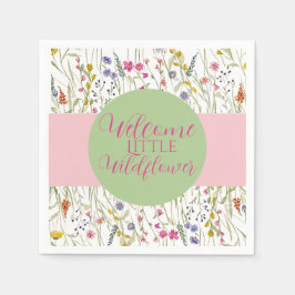 Serviette En Papier Baby shower Fleur sauvage aquarelle