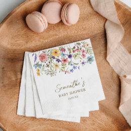 Serviette En Papier Baby Shower Fleur Sauvage Bébé en Fleur