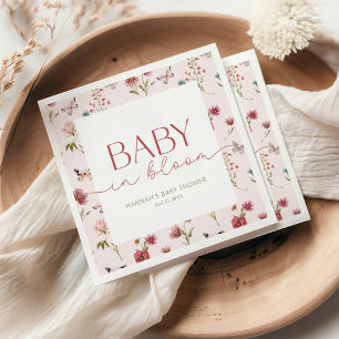 Serviette En Papier Baby shower Fleur sauvage bébé en fleurs