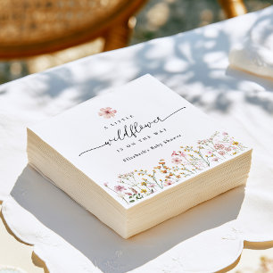 Serviette En Papier Baby Shower Fleur Sauvage Bohème
