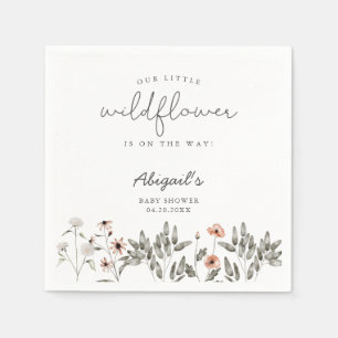 Serviette En Papier Baby shower Fleur sauvage Boho