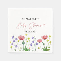 Baby shower Fleur sauvage d'aquarelle