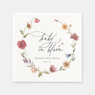 Serviette En Papier Baby shower fleur sauvage en fleur