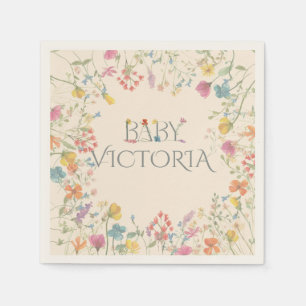 Serviette En Papier Baby shower fleuri fleur sauvage