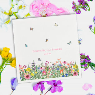 Serviette En Papier Baby Shower Fleurs Sauvages & Papillons 