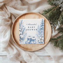 Baby Shower Flocon de Neige Bleu
