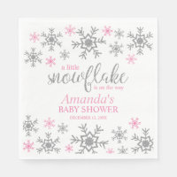 Baby Shower Flocon de Neige Rose Hiver