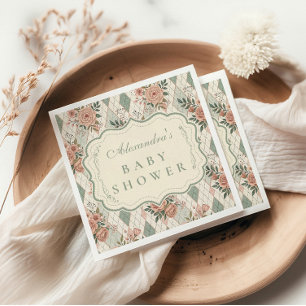 Serviette En Papier Baby-Shower Floral de Jardin Vintage