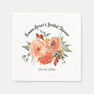 Serviette En Papier Baby Shower Floral de Mariée d'Automne