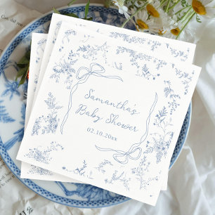 Serviette En Papier Baby shower floral de printemps