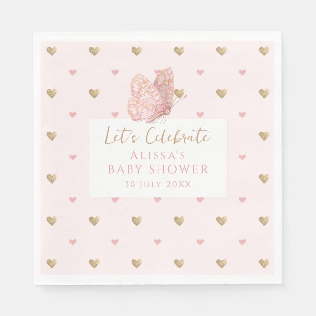 Serviette En Papier Baby shower Floral fleur sauvage (Devant)