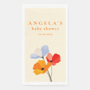 Serviette En Papier Baby shower floral gras