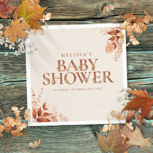 Serviette En Papier Baby Shower Floral Rustique Automne