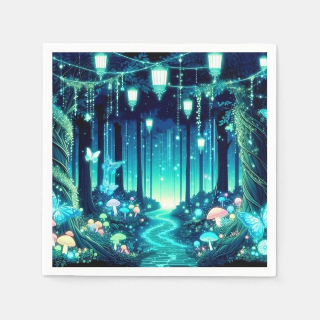 Serviette En Papier Baby shower forestier enchanté Pastel Cute (Devant)
