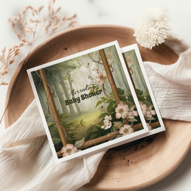 Serviette En Papier Baby shower forestier rustique (Créateur téléchargé)