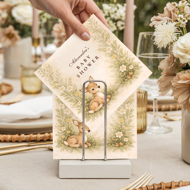 Serviette En Papier Baby-Shower Forêt Boisée (Créateur téléchargé)