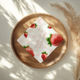 Serviette En Papier Baby shower fraise
