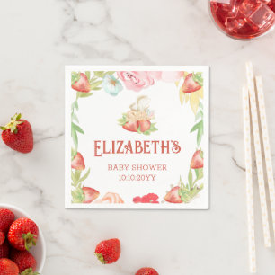 Serviette En Papier Baby Shower Fraise aux Douceurs de Bébé