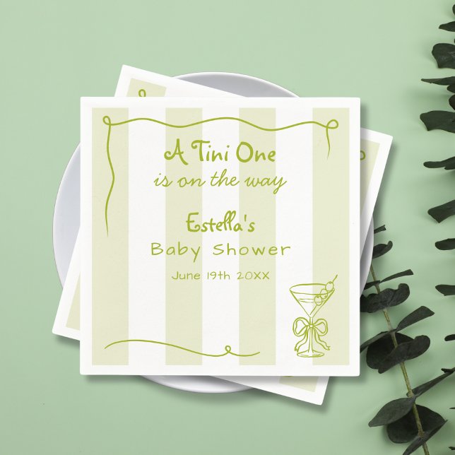 Serviette En Papier Baby Shower Funky Rétro Gribouillis Martini Sale (Créateur téléchargé)